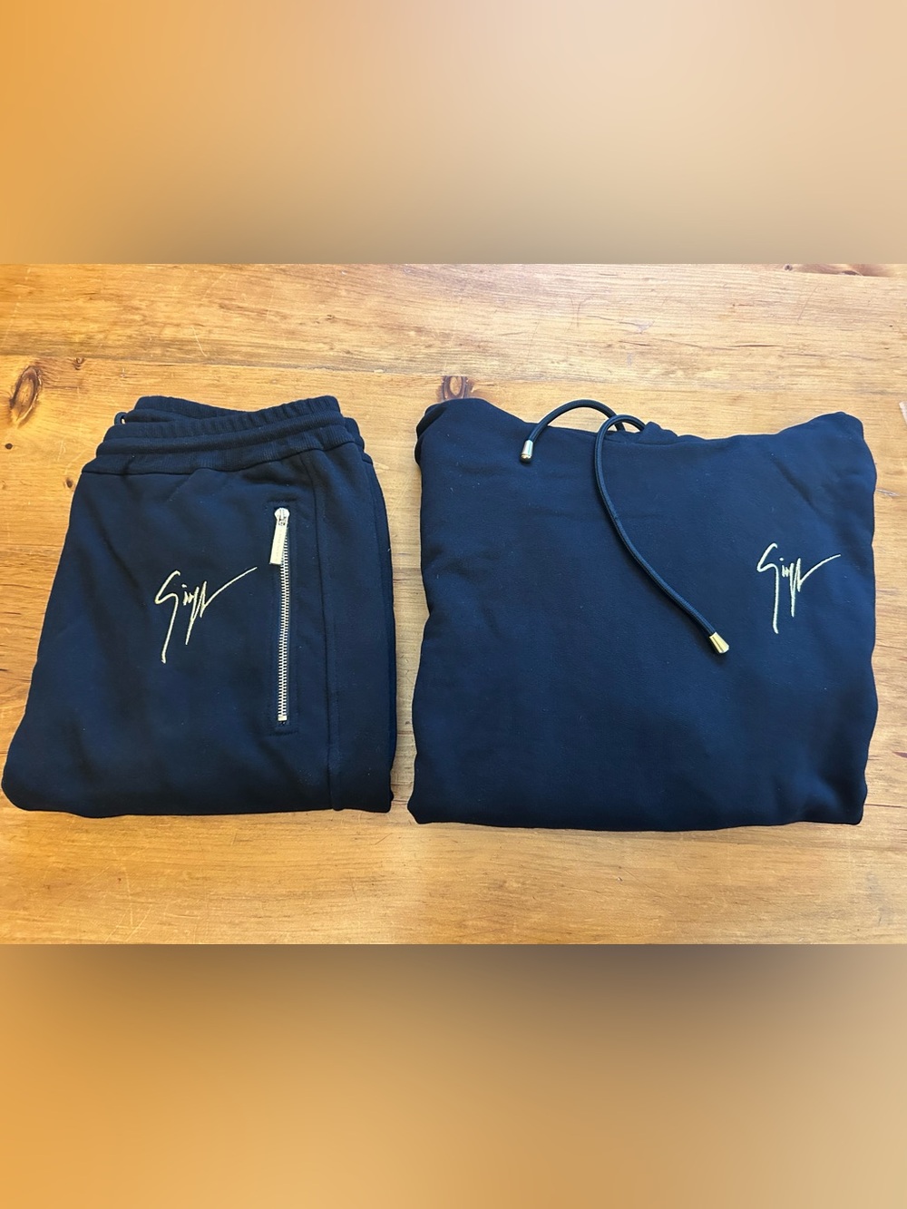 Giuseppe Zanotti Black Hoodie & Joggers with Gold Accents